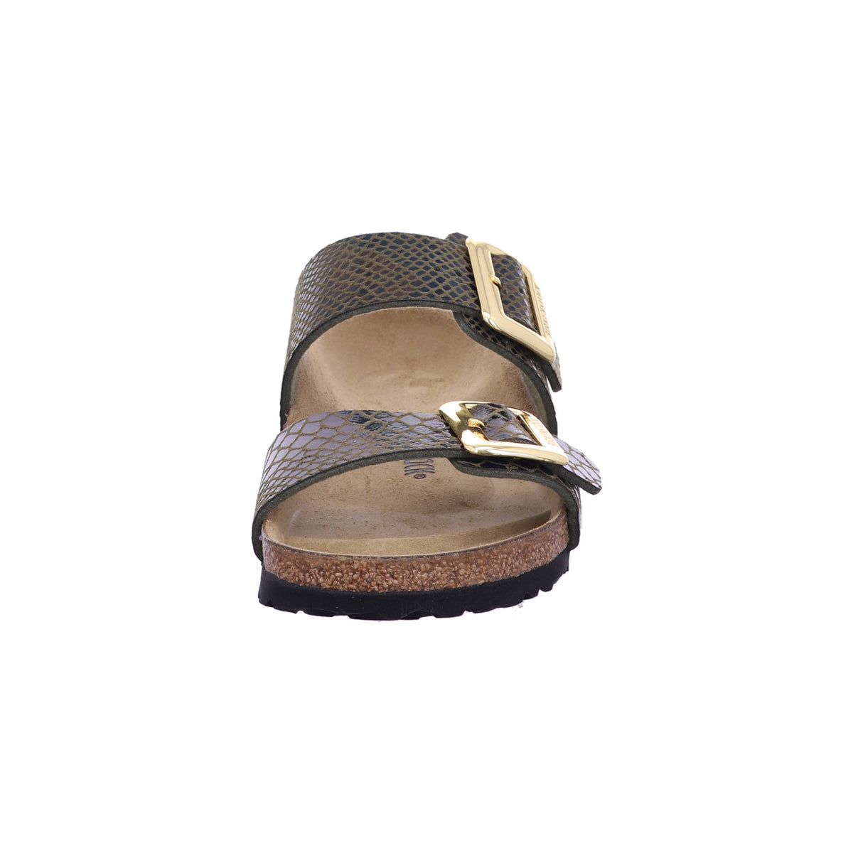 Birkenstock Pantolette 1030888 Sydney CB SYN Shiny Snake Sage in Braun