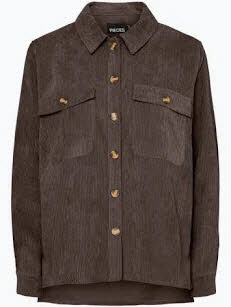 Pieces 17106184 Cord Bluse in braun