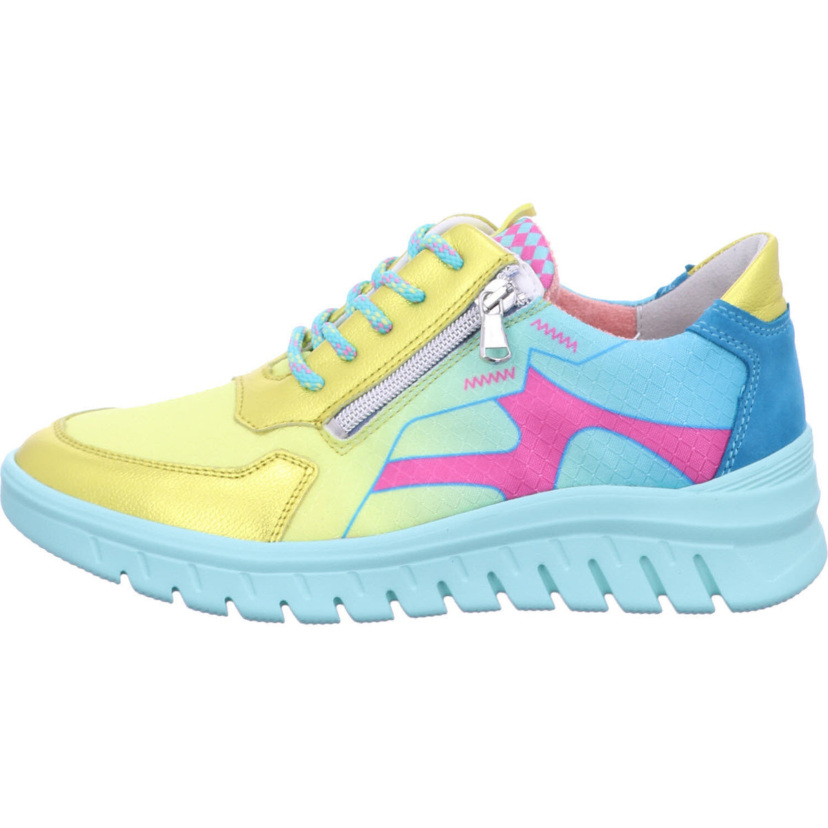 Waldläufer Schnürschuh 913005-302 CHICAGO JUMP VELOUR-HYDRO in Gelb