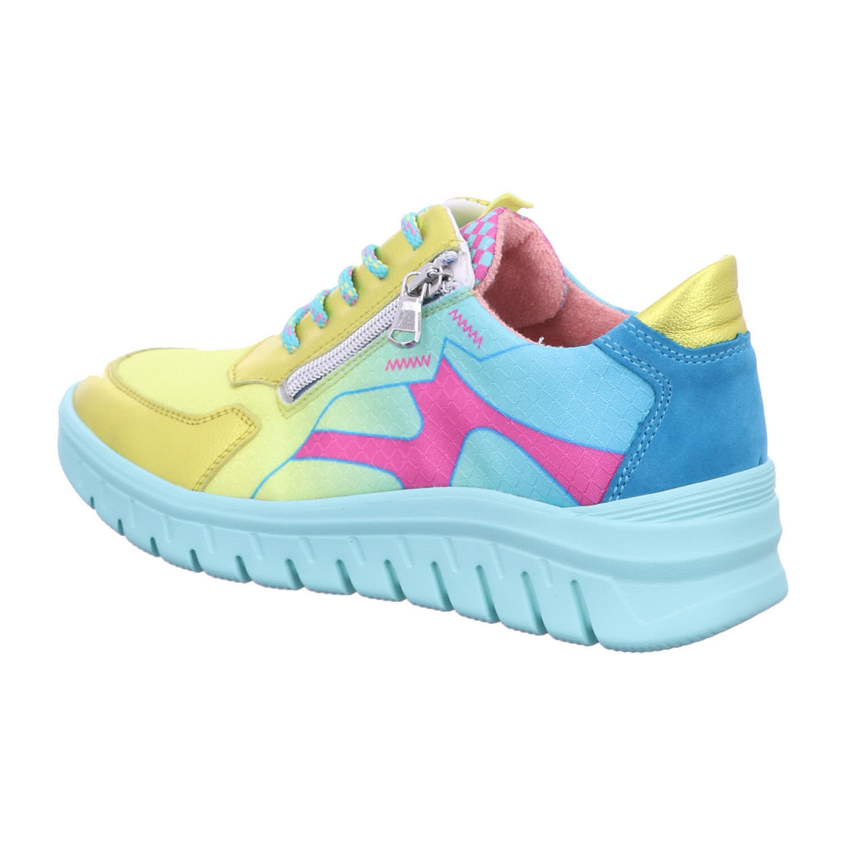 Waldläufer Schnürschuh 913005-302 CHICAGO JUMP VELOUR-HYDRO in Gelb
