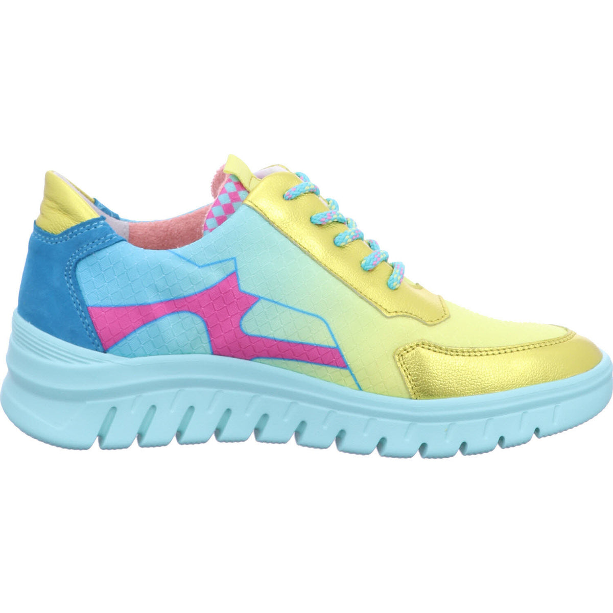 Waldläufer Schnürschuh 913005-302 CHICAGO JUMP VELOUR-HYDRO in Gelb