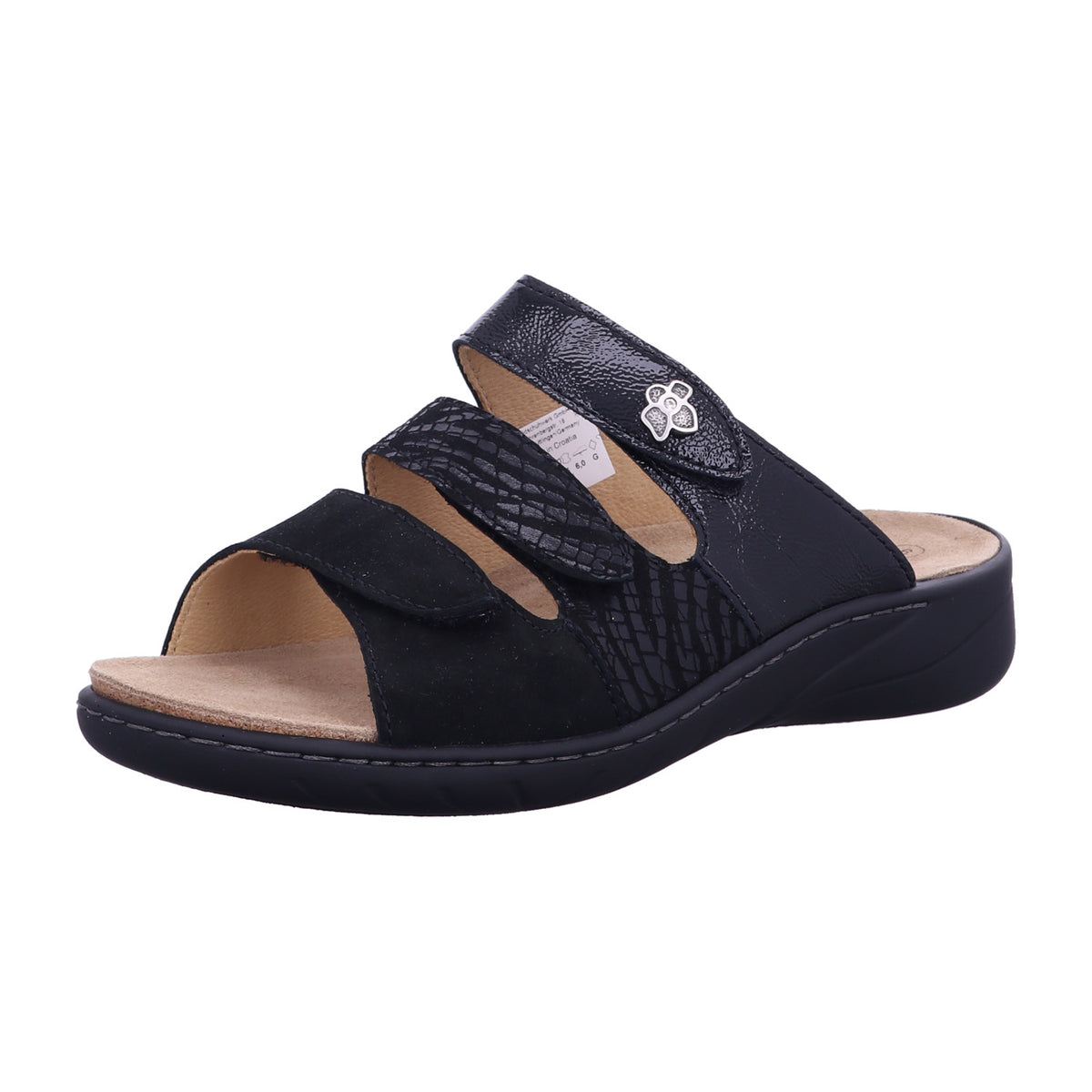 Solidus Pantolette 20141 Wellness Weite G in Schwarz