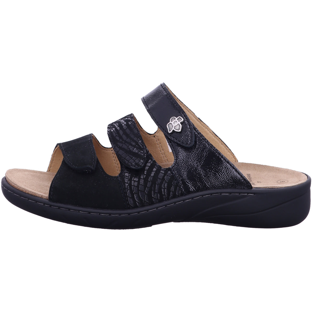 Solidus Pantolette 20141 Wellness Weite G in Schwarz
