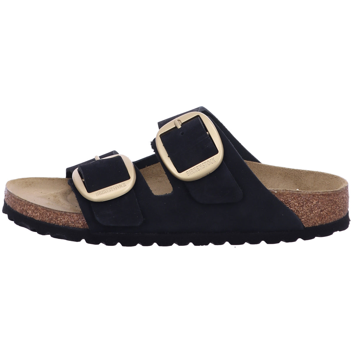 Birkenstock Pantolette 1023290 Arizona Big Buckle LENB Black (gold) in Schwarz