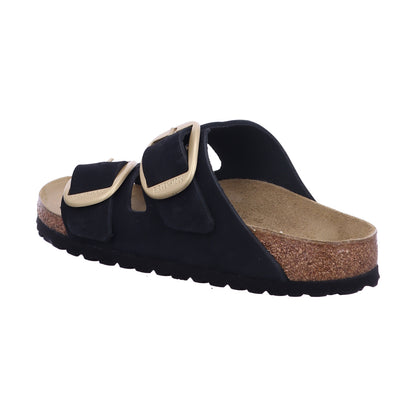 Birkenstock Pantolette 1023290 Arizona Big Buckle LENB Black (gold) in Schwarz