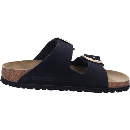 Birkenstock Pantolette 1023290 Arizona Big Buckle LENB Black (gold) in Schwarz