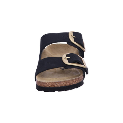 Birkenstock Pantolette 1023290 Arizona Big Buckle LENB Black (gold) in Schwarz