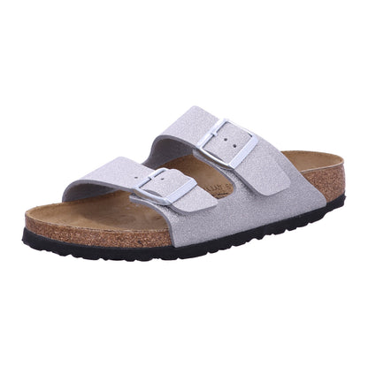 Birkenstock Pantolette 1030127 Arizona SYN Shiny Glitter Silver in Grau
