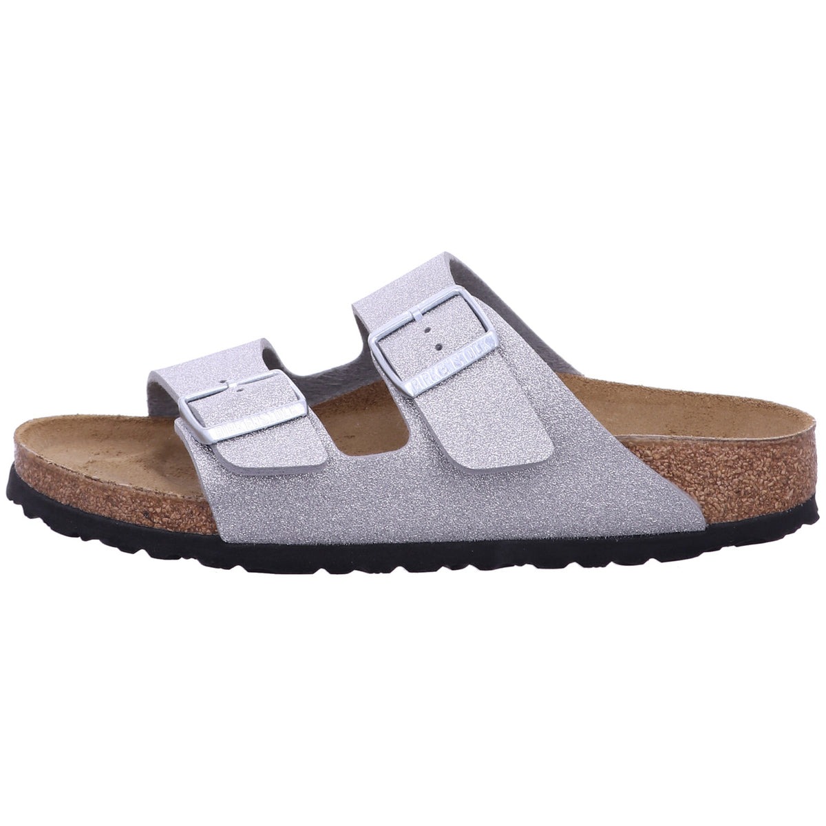 Birkenstock Pantolette 1030127 Arizona SYN Shiny Glitter Silver in Grau
