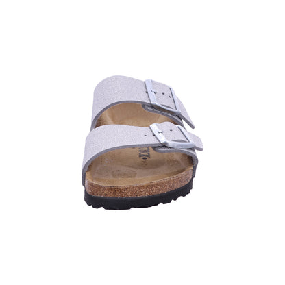 Birkenstock Pantolette 1030127 Arizona SYN Shiny Glitter Silver in Grau