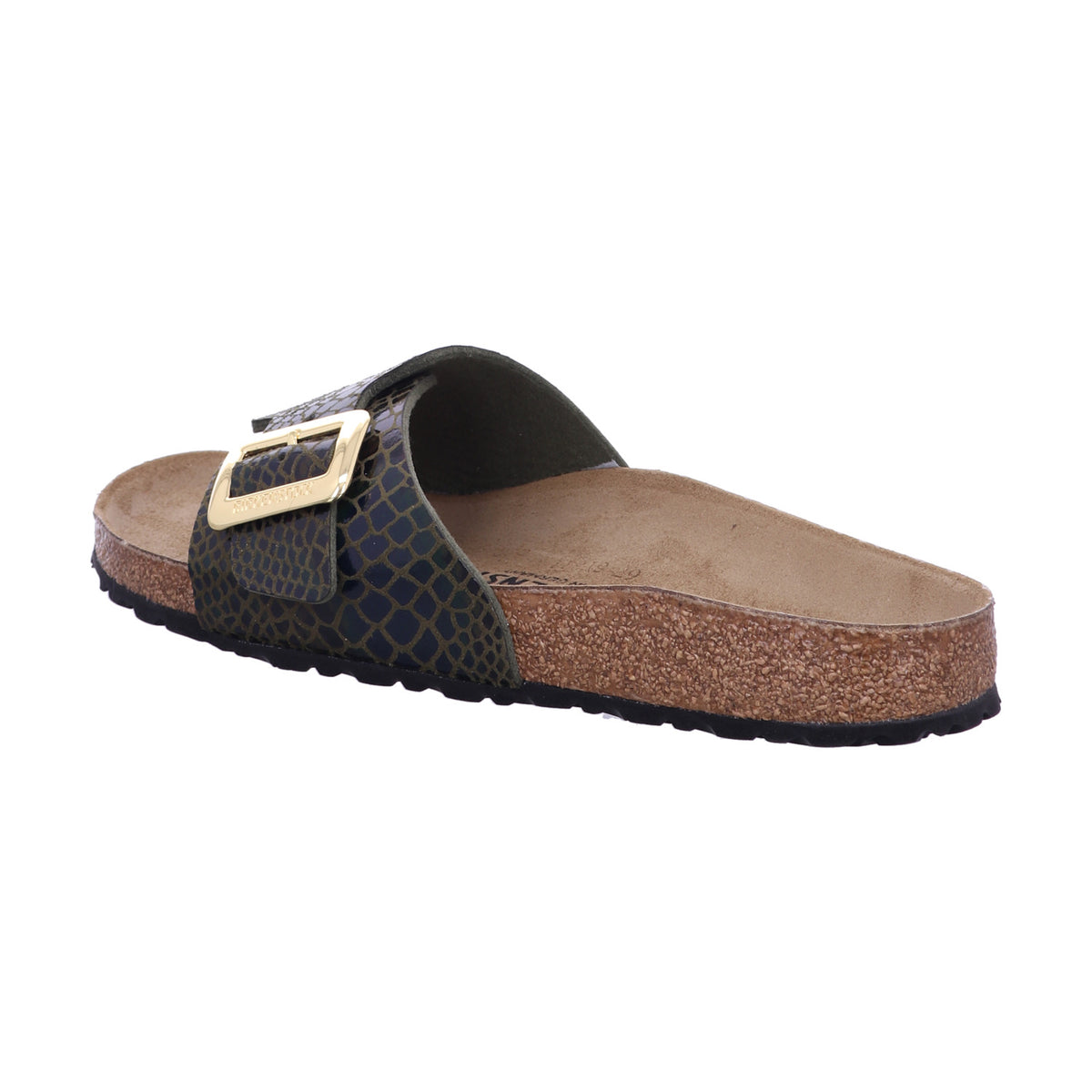 Birkenstock Pantolette 1030320 Catalina CB SYN Shiny Snake Sage in Braun