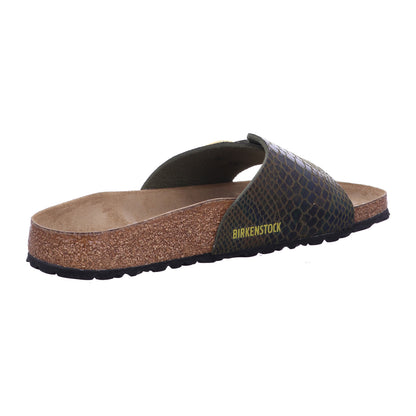 Birkenstock Pantolette 1030320 Catalina CB SYN Shiny Snake Sage in Braun