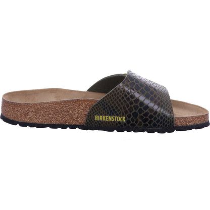 Birkenstock Pantolette 1030320 Catalina CB SYN Shiny Snake Sage in Braun