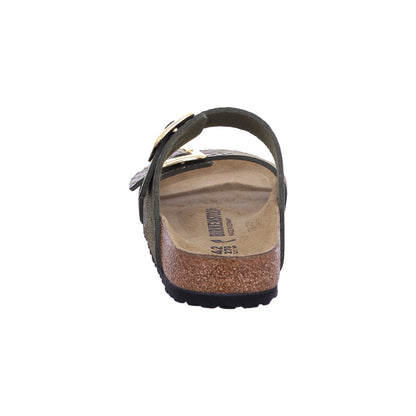 Birkenstock Pantolette 1030888 Sydney CB SYN Shiny Snake Sage in Braun