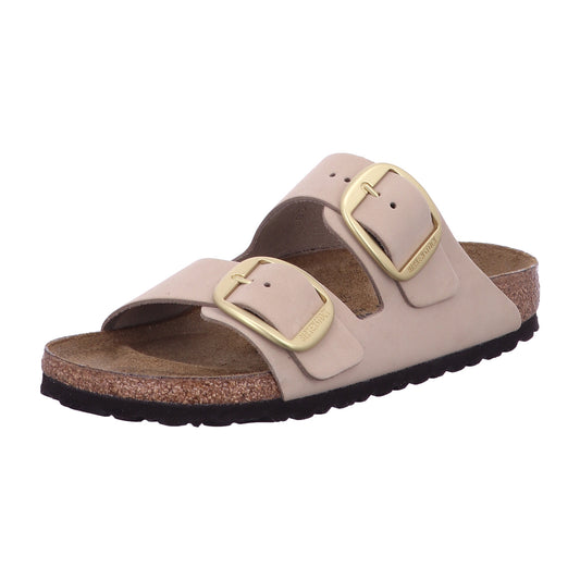 Birkenstock Pantolette 1024064 Arizona Big Buckle LENB Sandcastle in Beige
