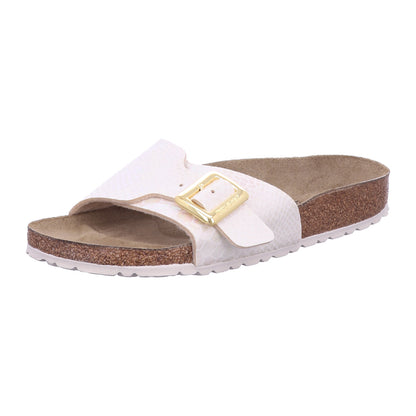 Birkenstock Pantolette 1030360 Catalina CB SYN Shiny Snake Cream in Beige