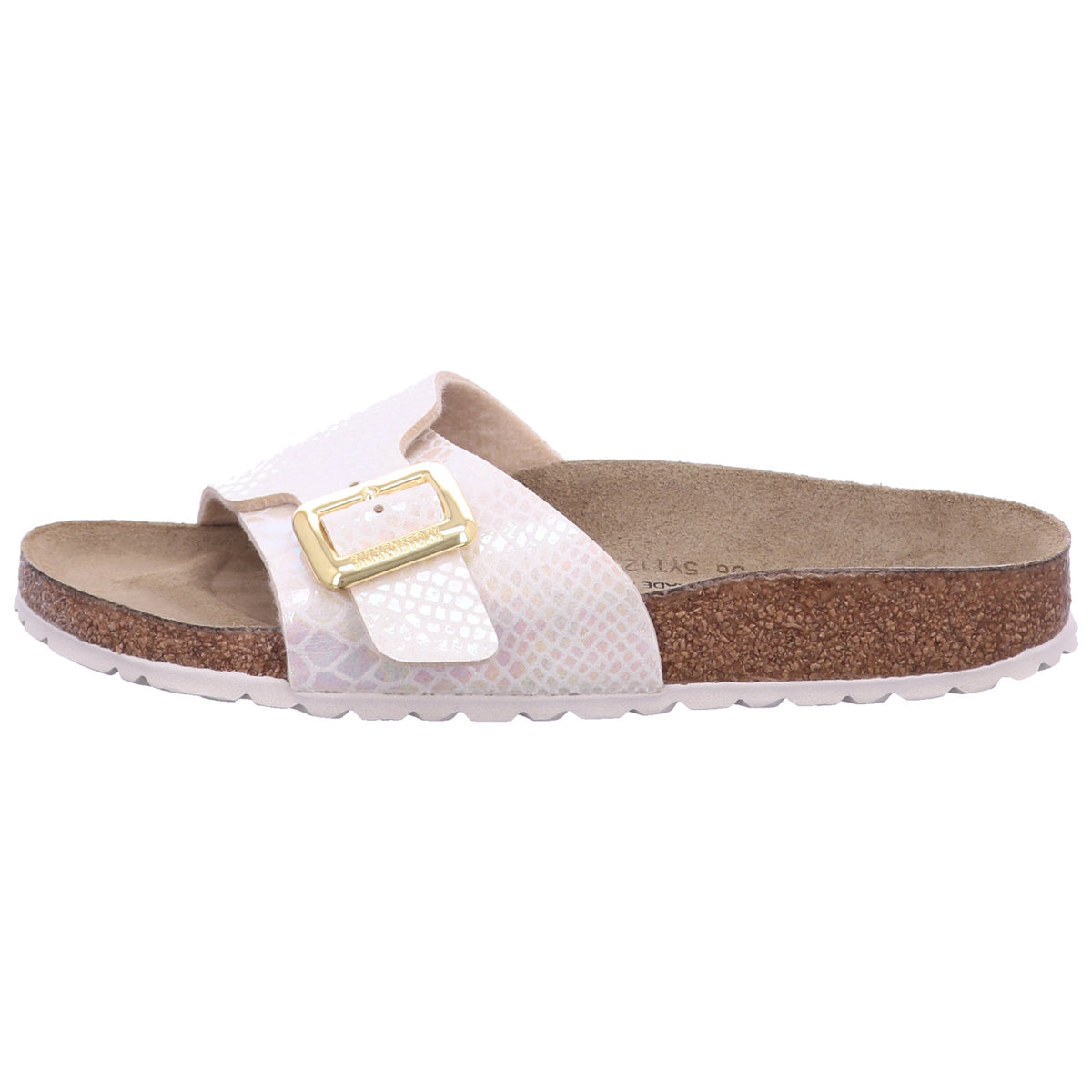Birkenstock Pantolette 1030360 Catalina CB SYN Shiny Snake Cream in Beige