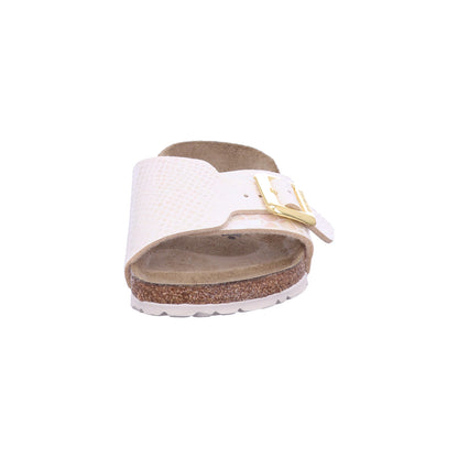 Birkenstock Pantolette 1030360 Catalina CB SYN Shiny Snake Cream in Beige