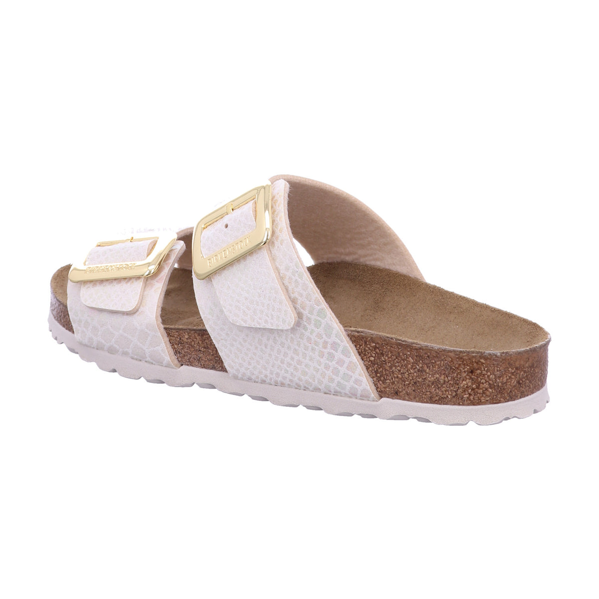 Birkenstock Pantolette 1030258 Sydney CB SYN Shiny Snake Cream in Beige