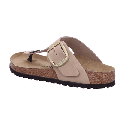Birkenstock Pantolette 1023966 Gizeh Big Buckle LENB Sandcastle in Beige