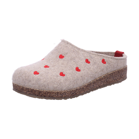 Haflinger Hauschhuh 741031 Grizzly Cuoricini in Beige