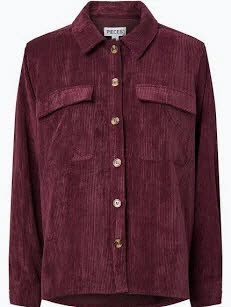 Pieces  17106184 Cord Bluse in bordeaux