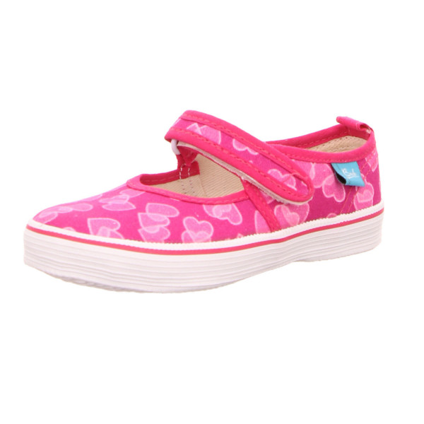 Beck 331/21 21 Herz Leinenschuh Mädchen,fuchsia fuchsia - Bild 1