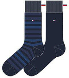 Tommy Hilfiger 472001001 322 TH MEN DUO STRIPE SOCK 2P dark navy