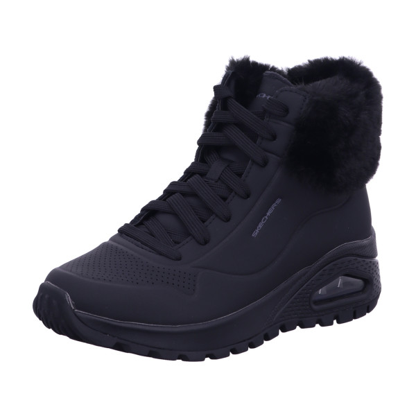 Skechers 167274 BBK Faux Fur Collar Lace Up Sneake schwarz - Bild 1