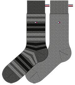 Tommy Hilfiger 472001001 758 TH MEN DUO STRIPE SOCK 2P middle grey melange