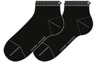 Tommy Hilfiger 373001001 200 TH WOMEN CASUAL SHORT SOCK 2P black