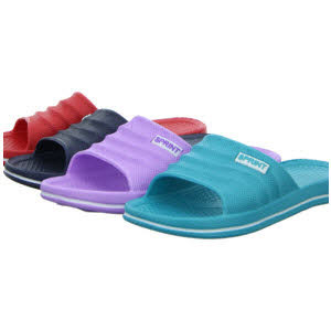 Longo 1016285 Bade-Pantoletten Damen rot-navy-türkis-lila