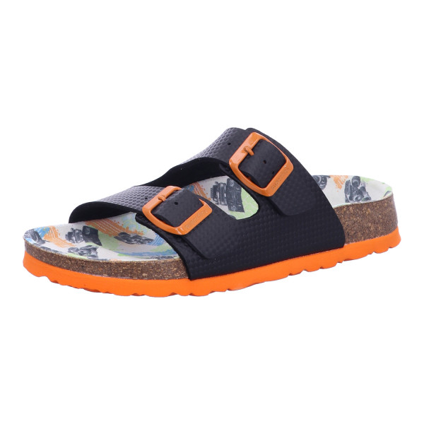 Superfit 1-800111-0080 Sandale Synthetik \\ FUSSBETTPANTOFF SCHWARZ/ORANGE - Bild 1